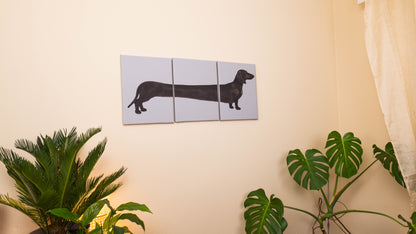 Set of Three Dachshund Canvas Wall Art