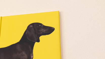 Set of Three Dachshund Canvas Wall Art