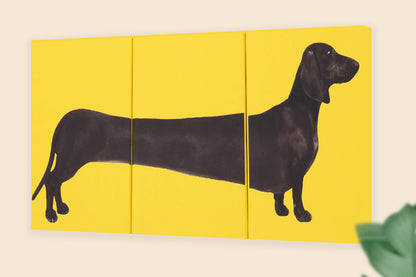 Set of Three Dachshund Canvas Wall Art